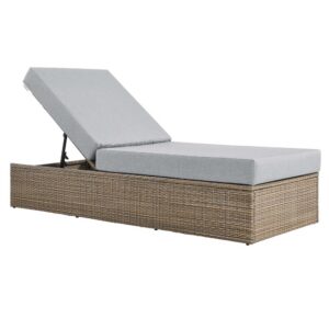 Convene Outdoor Patio Chaise Lounge Chair in Cappuccino Gray by Modway