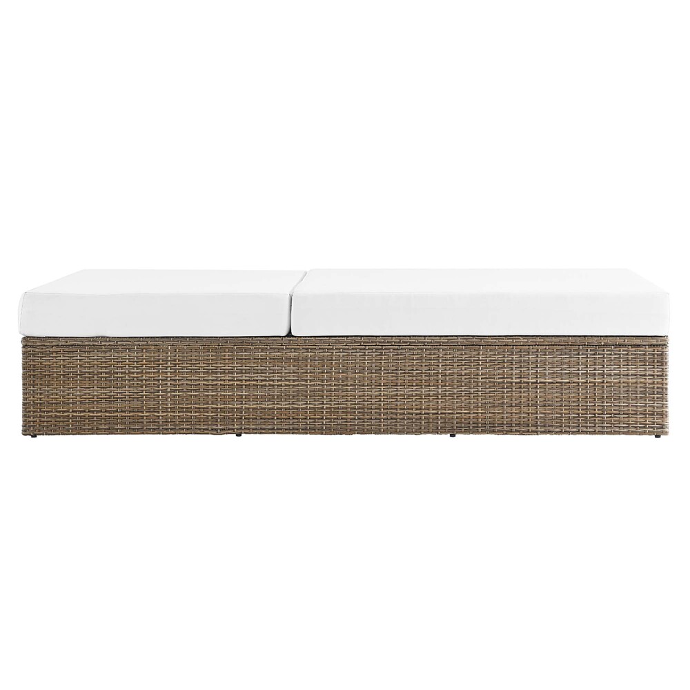 Convene Outdoor Patio Chaise Lounge Chair in Cappuccino White by Modway - Image 5