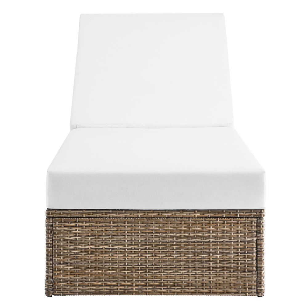 Convene Outdoor Patio Chaise Lounge Chair in Cappuccino White by Modway - Image 7