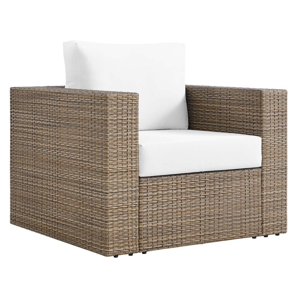 Convene Outdoor Patio Armchair in Cappuccino White by Modway