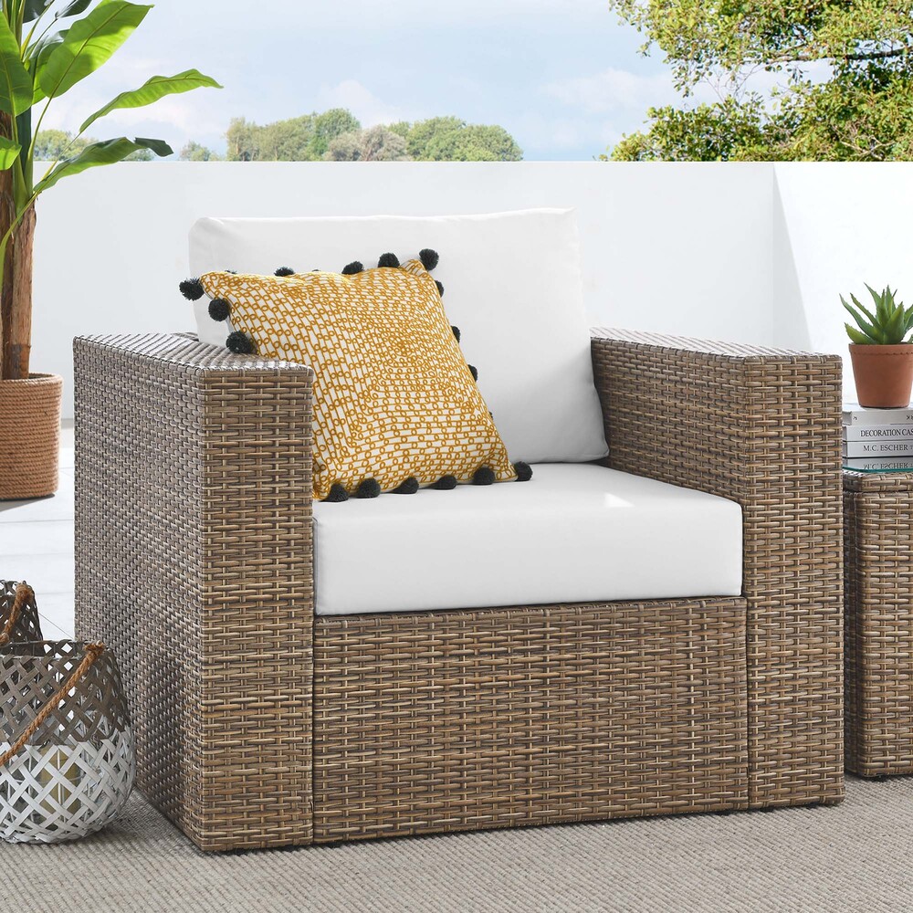 Convene Outdoor Patio Armchair in Cappuccino White by Modway - Image 8