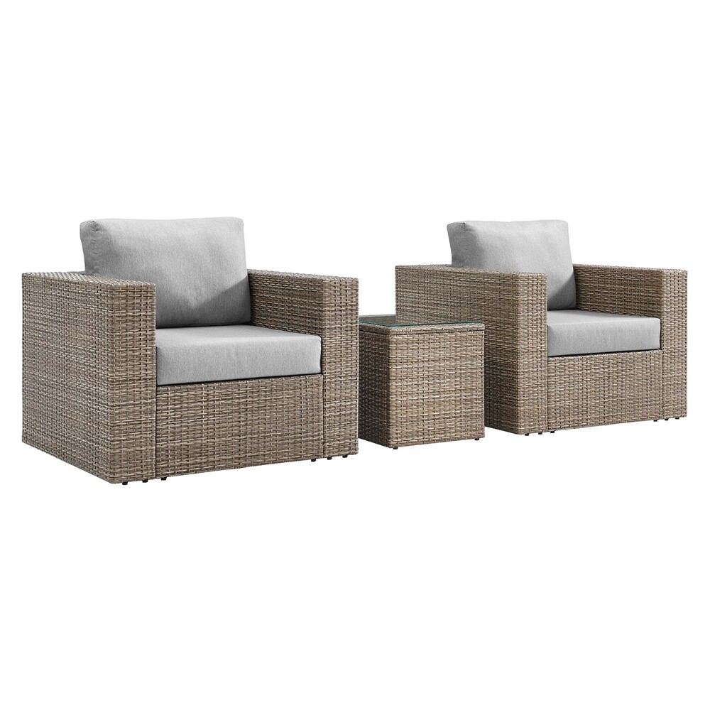 Convene 3-Piece Outdoor Patio Furniture Set in Cappuccino Gray by Modway