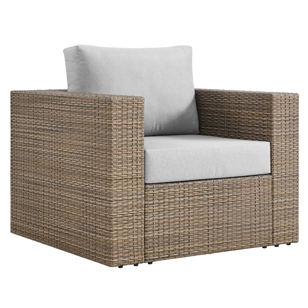 Convene 3-Piece Outdoor Patio Furniture Set in Cappuccino Gray by Modway - Image 3