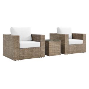 Convene 3-Piece Outdoor Patio Furniture Set in Cappuccino White by Modway