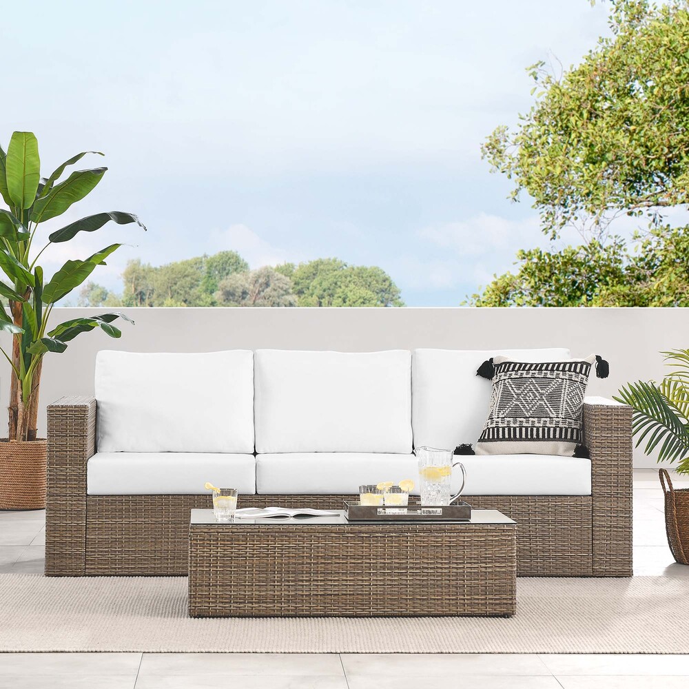 Convene 2-Piece Outdoor Patio Furniture Set in Cappuccino White by Modway - Image 9