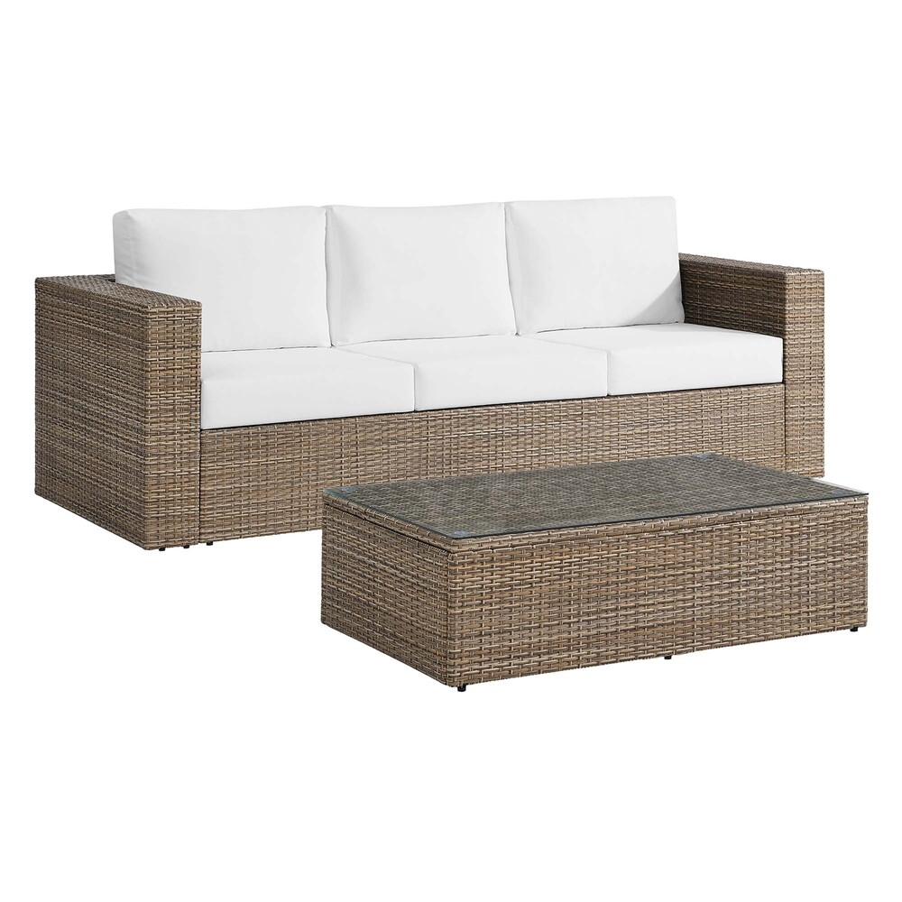 Convene 2-Piece Outdoor Patio Furniture Set in Cappuccino White by Modway