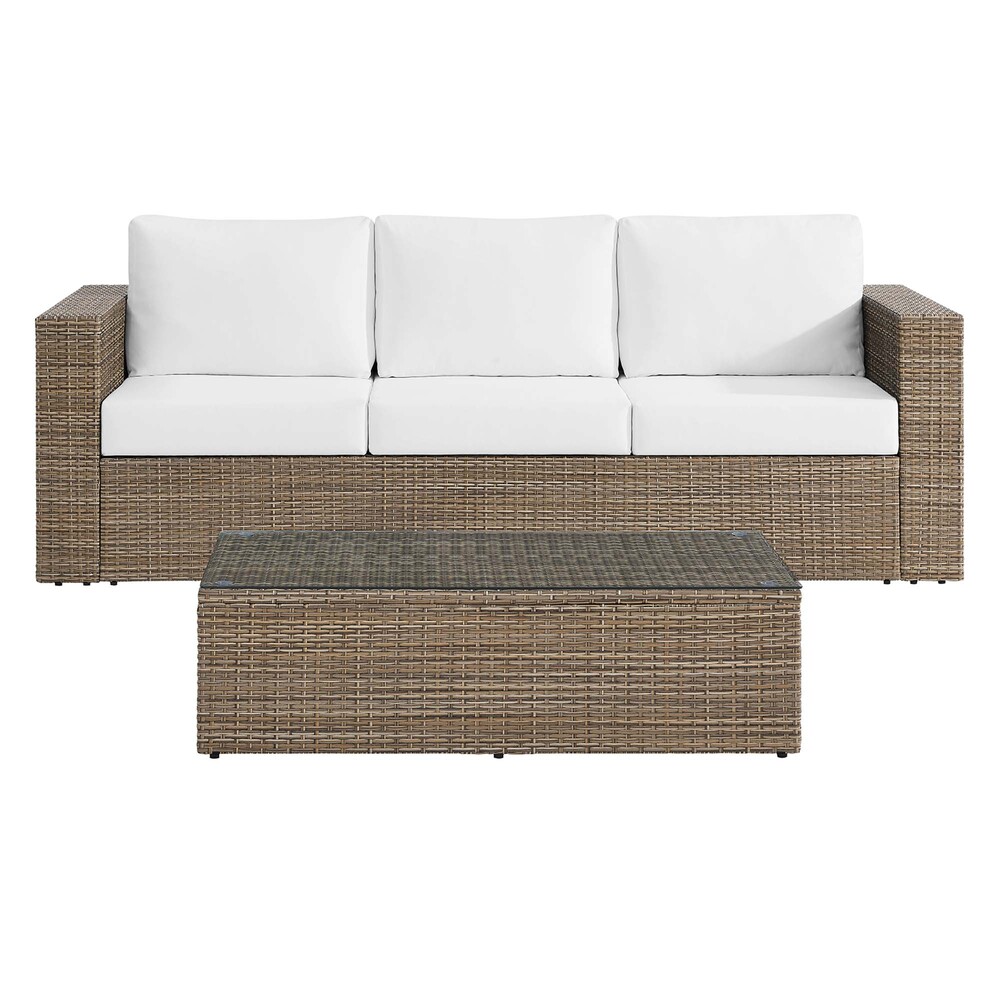 Convene 2-Piece Outdoor Patio Furniture Set in Cappuccino White by Modway - Image 2