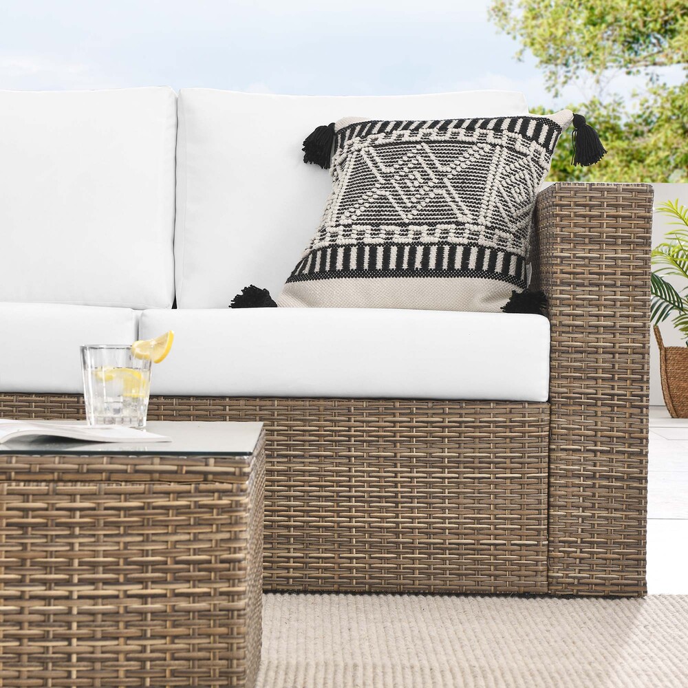 Convene 2-Piece Outdoor Patio Furniture Set in Cappuccino White by Modway - Image 10