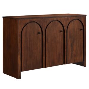 Appia 3-Door Arched Door Sideboard Storage Cabinet by Modway in Walnut by Modway