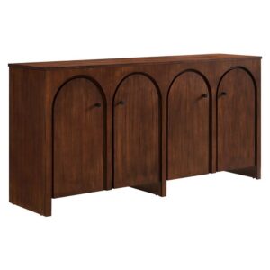 Appia Wood Grain 4-Door Sideboard Storage Cabinet by Modway in Walnut by Modway