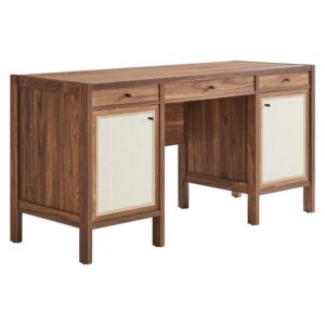 Capri 58" Wood Grain Office Desk by Modway in Walnut by Modway