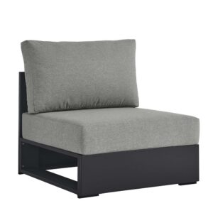 Tahoe Outdoor Patio Powder-Coated Aluminum Modular Armless Chair in Gray Gray by Modway