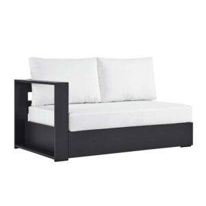 Tahoe Outdoor Patio Powder-Coated Aluminum Modular Left-Facing Loveseat in Gray White by Modway