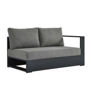 Tahoe Outdoor Patio Powder-Coated Aluminum Modular Right-Facing Loveseat in Gray Charcoal by Modway