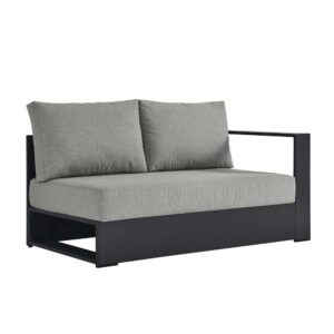Tahoe Outdoor Patio Powder-Coated Aluminum Modular Right-Facing Loveseat in Gray Gray by Modway