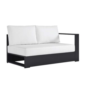 Tahoe Outdoor Patio Powder-Coated Aluminum Modular Right-Facing Loveseat in Gray White by Modway