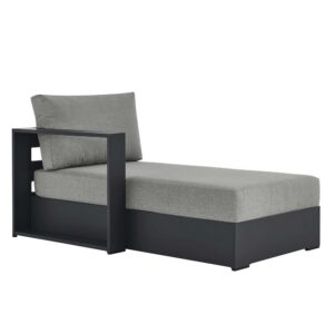 Tahoe Outdoor Patio Powder-Coated Aluminum Modular Left-Facing Chaise Lounge in Gray Gray by Modway