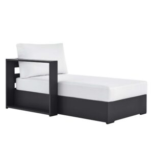 Tahoe Outdoor Patio Powder-Coated Aluminum Modular Left-Facing Chaise Lounge in Gray White by Modway