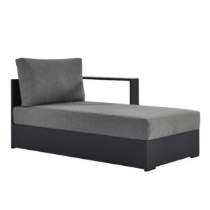 Tahoe Outdoor Patio Powder-Coated Aluminum Modular Right-Facing Chaise Lounge in Gray Charcoal by Modway