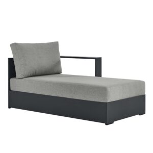 Tahoe Outdoor Patio Powder-Coated Aluminum Modular Right-Facing Chaise Lounge in Gray Gray by Modway