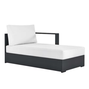 Tahoe Outdoor Patio Powder-Coated Aluminum Modular Right-Facing Chaise Lounge in Gray White by Modway