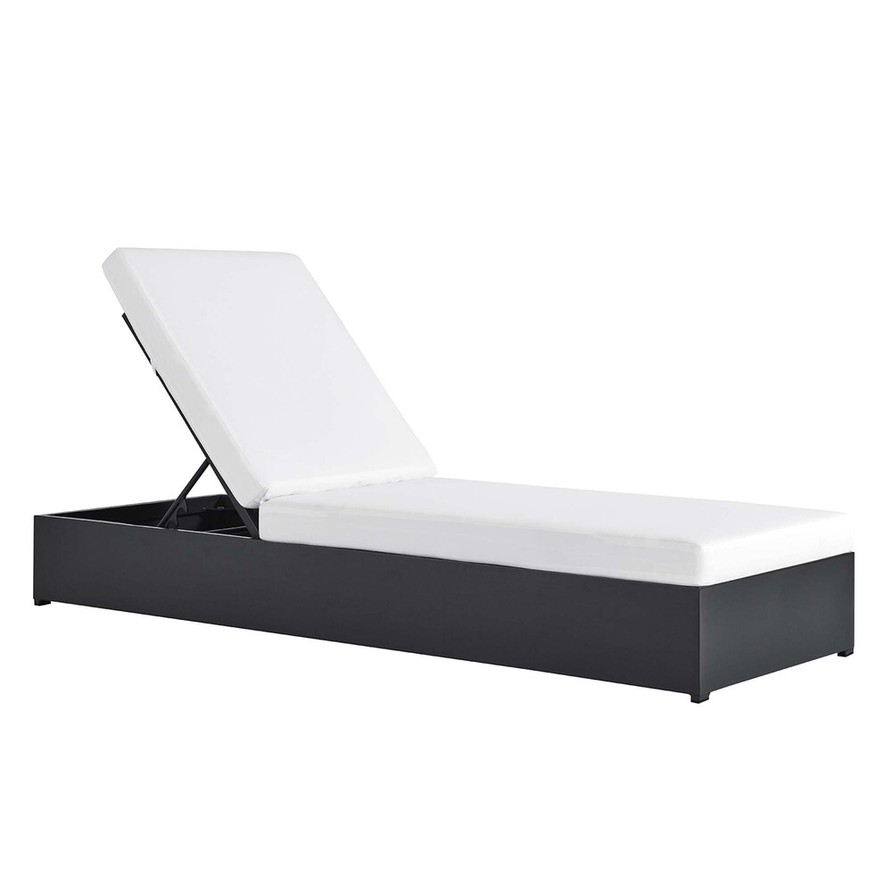Tahoe Outdoor Patio Powder-Coated Aluminum Chaise Lounge Chair in Gray White by Modway