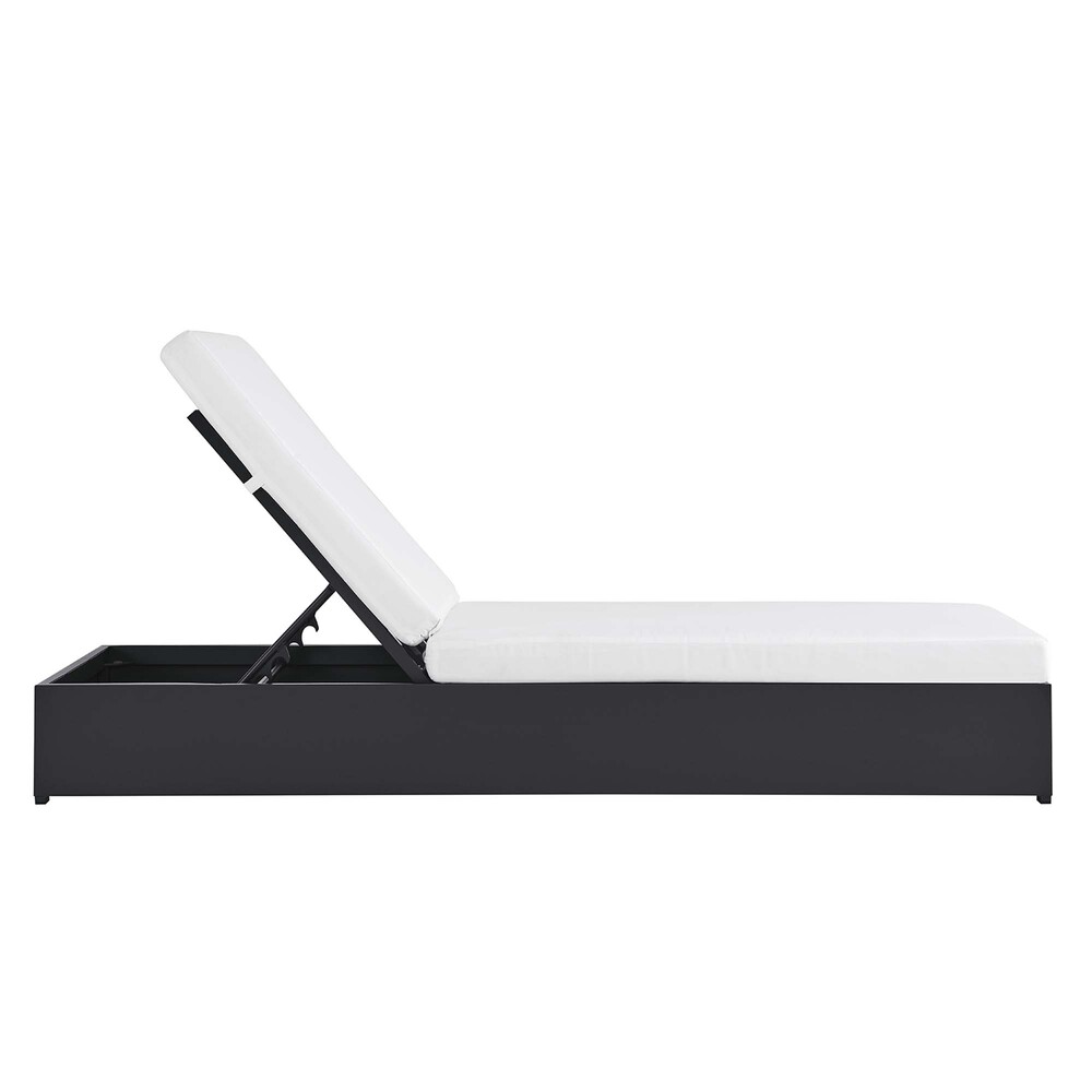 Tahoe Outdoor Patio Powder-Coated Aluminum Chaise Lounge Chair in Gray White by Modway - Image 4