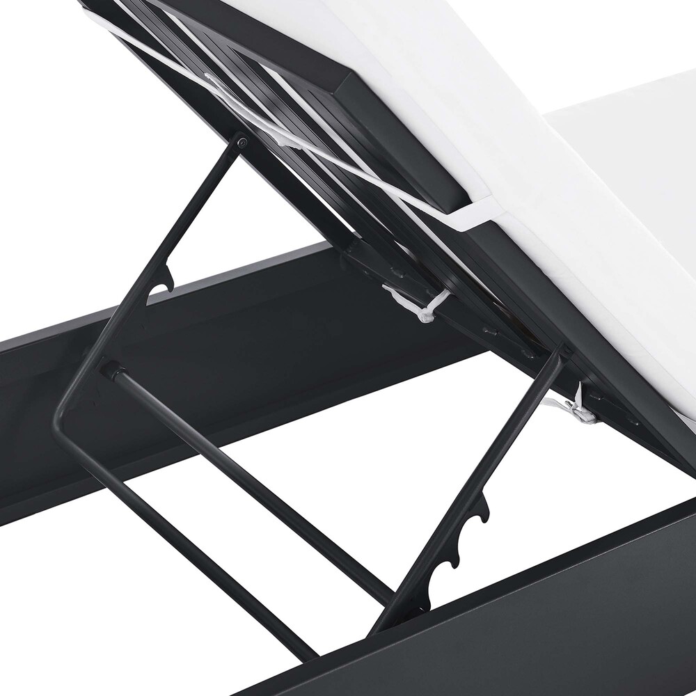 Tahoe Outdoor Patio Powder-Coated Aluminum Chaise Lounge Chair in Gray White by Modway - Image 8