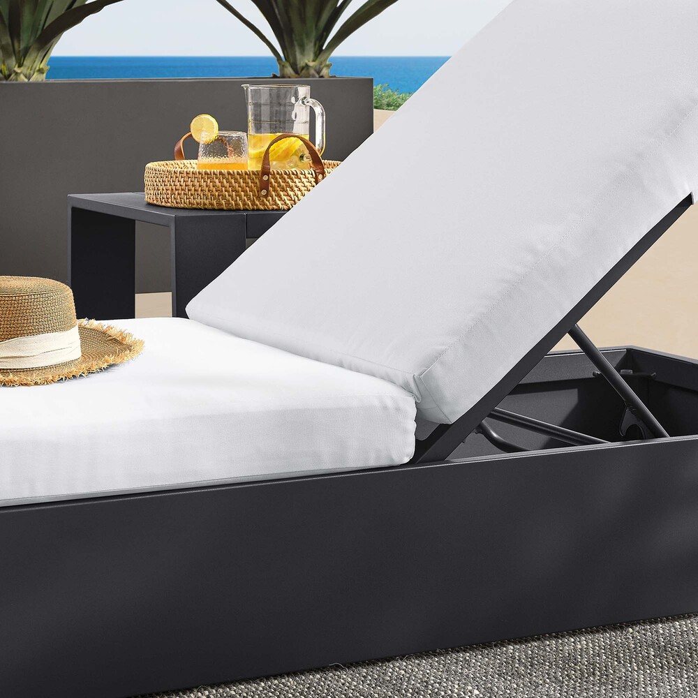 Tahoe Outdoor Patio Powder-Coated Aluminum Chaise Lounge Chair in Gray White by Modway - Image 10