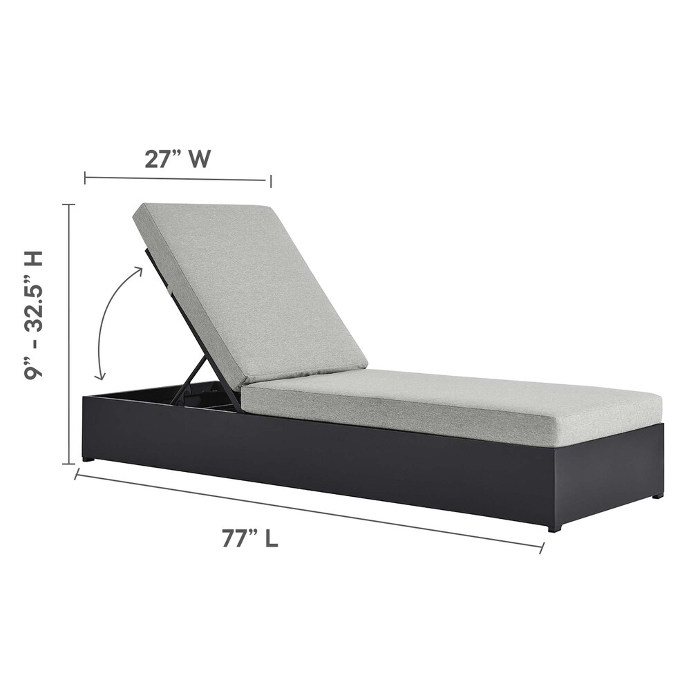 Tahoe 3-Piece Outdoor Patio Powder-Coated Aluminum Chaise Lounge Set in Gray Gray by Modway - Image 3