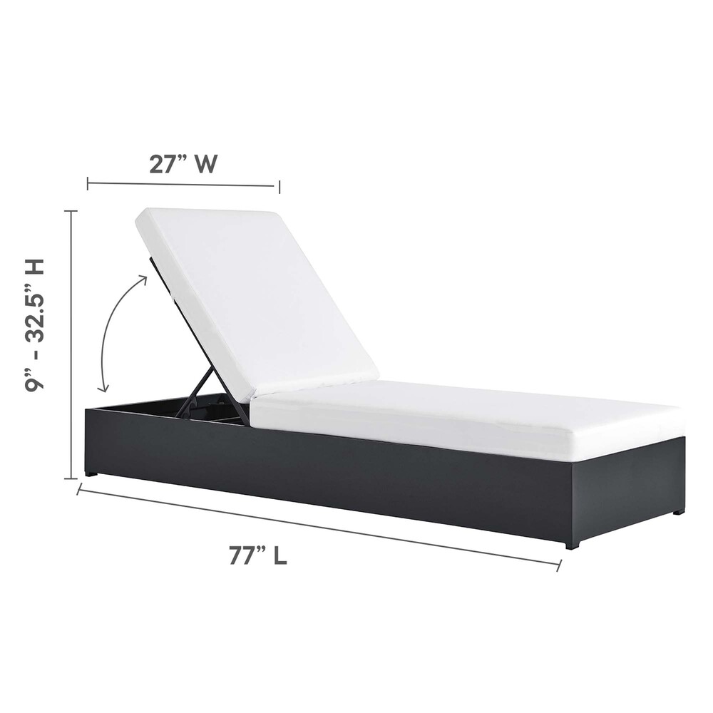 Tahoe 3-Piece Outdoor Patio Powder-Coated Aluminum Chaise Lounge Set in Gray White by Modway - Image 3