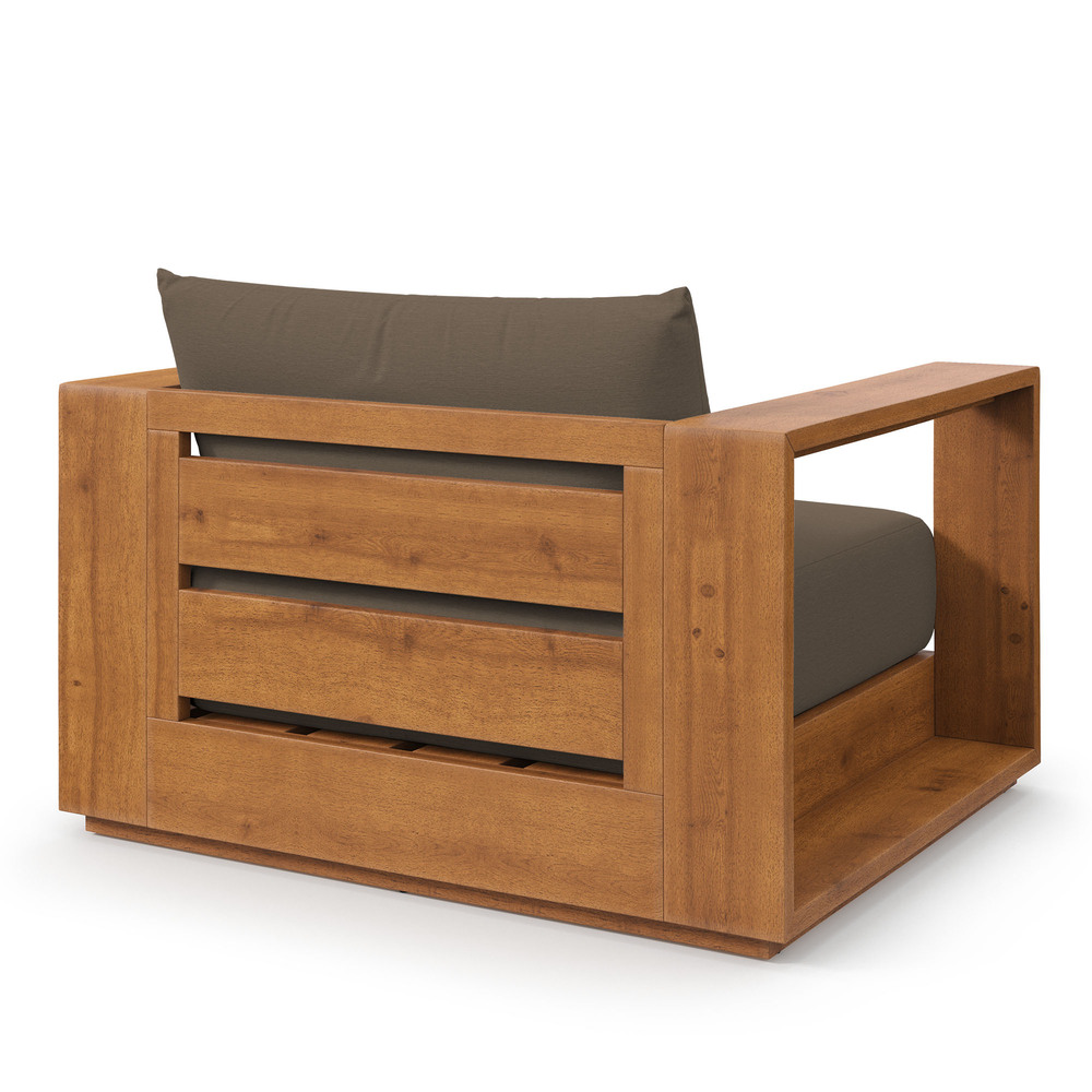 Tahoe Outdoor Patio Acacia Wood Chair in Natural Cocoa by Modway - Image 6