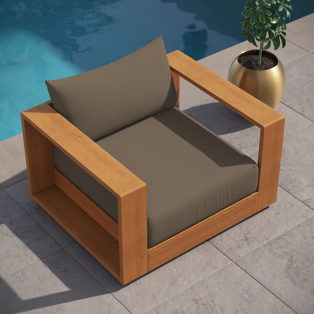 Tahoe Outdoor Patio Acacia Wood Chair in Natural Cocoa by Modway - Image 11