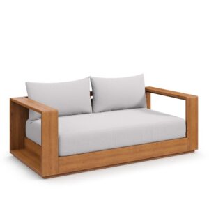 Tahoe Acacia Wood Outdoor Patio Acacia Wood Loveseat in Natural Light Gray by Modway