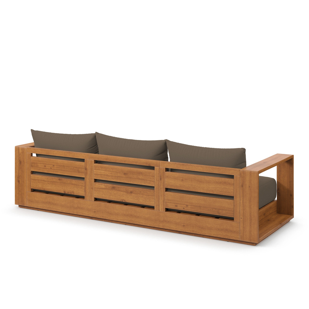 Tahoe Outdoor Patio Acacia Wood Sofa in Natural Cocoa by Modway - Image 6