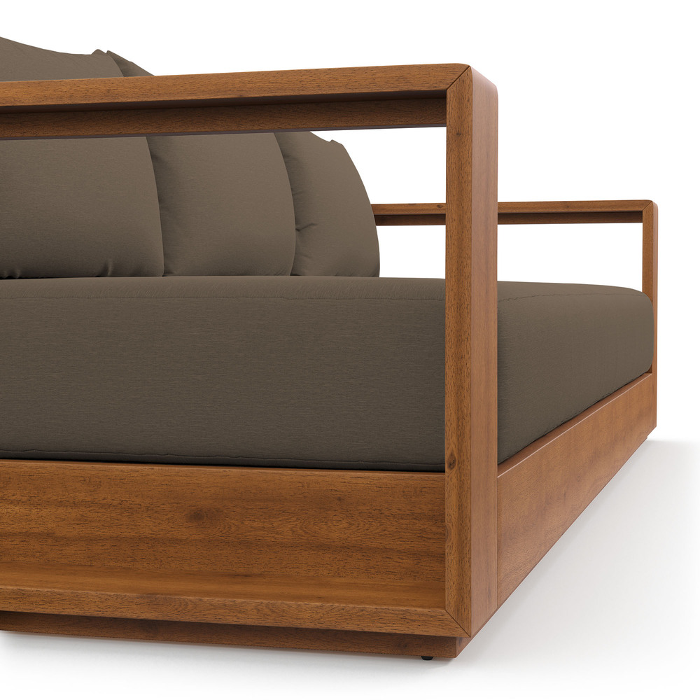 Tahoe Outdoor Patio Acacia Wood Sofa in Natural Cocoa by Modway - Image 8