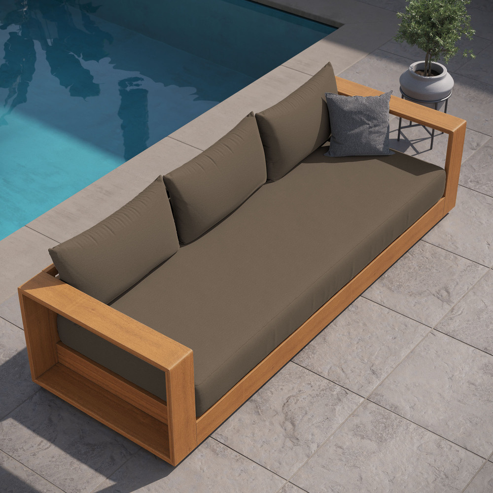 Tahoe Outdoor Patio Acacia Wood Sofa in Natural Cocoa by Modway - Image 11