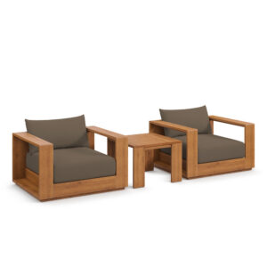 Tahoe 3-Piece Outdoor Patio Acacia Wood Furniture Set in Natural Cocoa by Modway