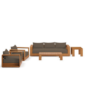 Tahoe 5-Piece Outdoor Patio Acacia Wood Furniture Set in Natural Cocoa by Modway