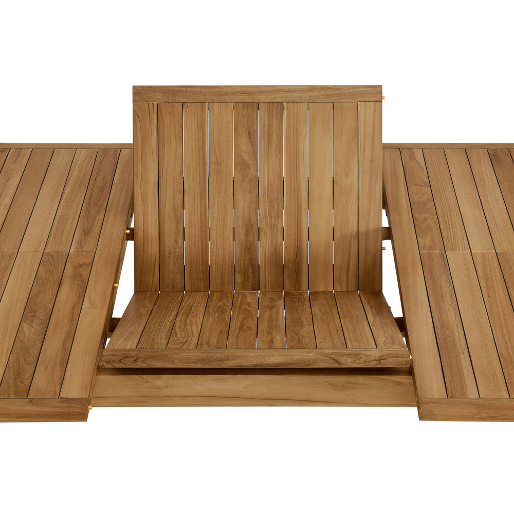 Vienna Outdoor Patio Teak Wood Extendable Dining Table in Natural by ...