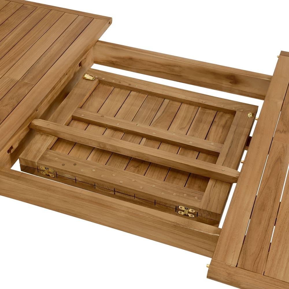 Vienna Outdoor Patio Teak Wood Extendable Dining Table in Natural by ...