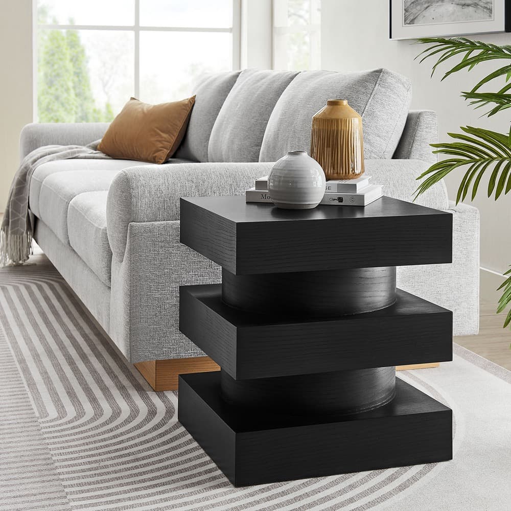 Perpetuate Totem End Table in Black by Modway - Image 7