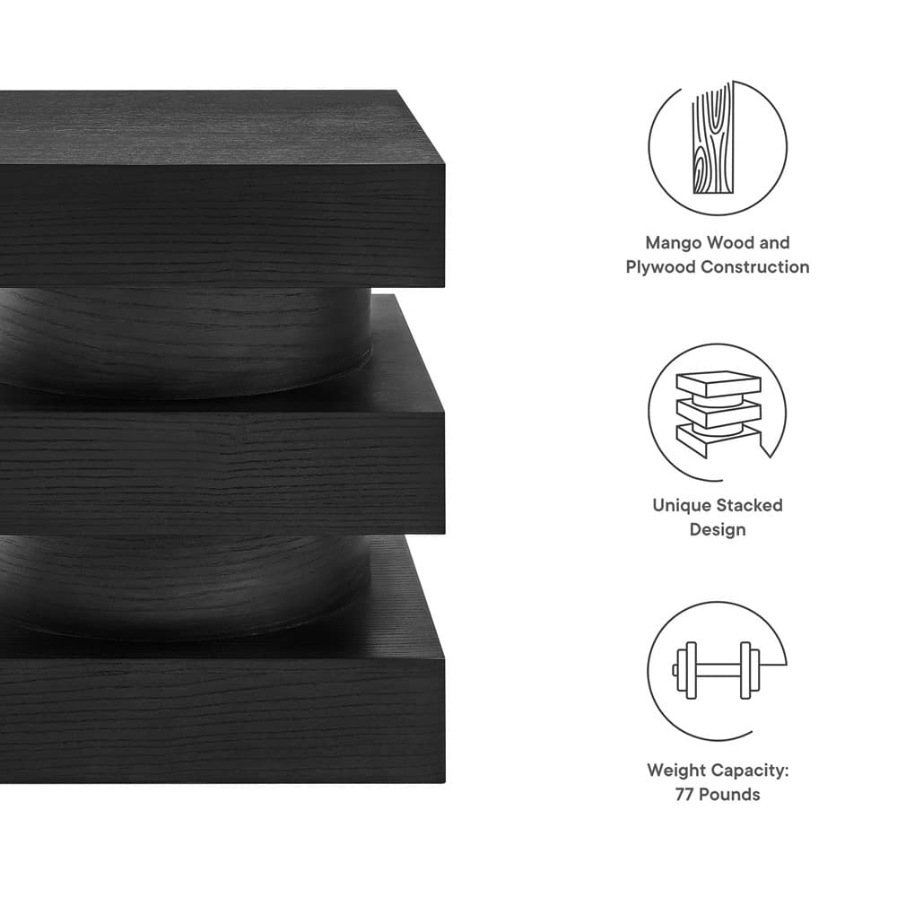 Perpetuate Totem End Table in Black by Modway - Image 2