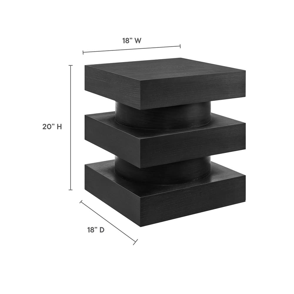 Perpetuate Totem End Table in Black by Modway - Image 3