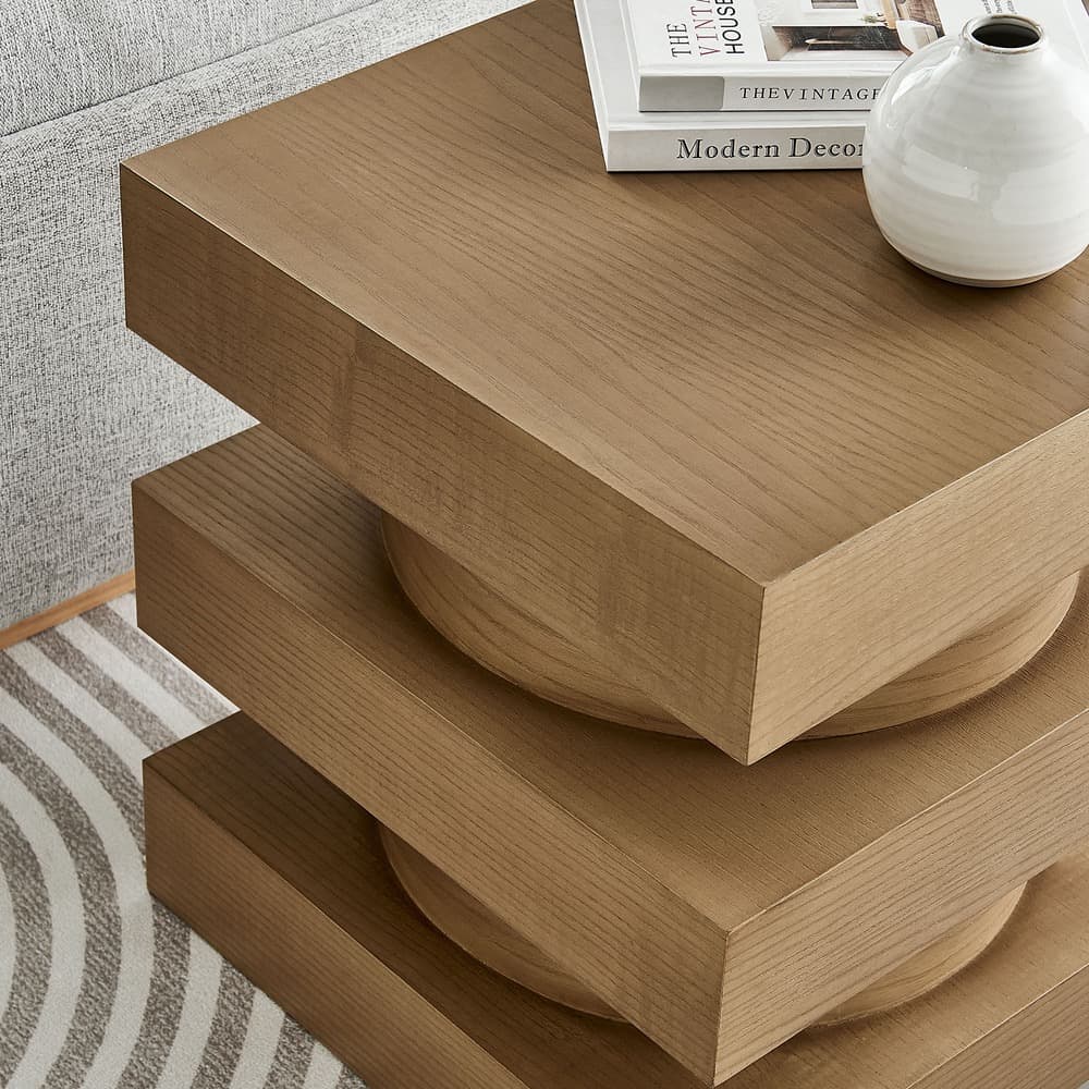 Perpetuate Totem End Table in Caramel Ash by Modway - Image 8