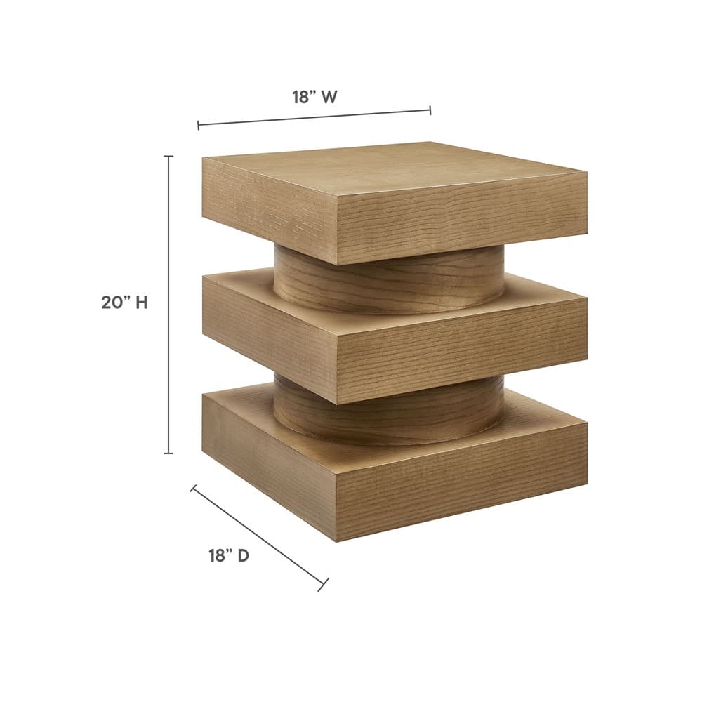 Perpetuate Totem End Table in Caramel Ash by Modway - Image 3