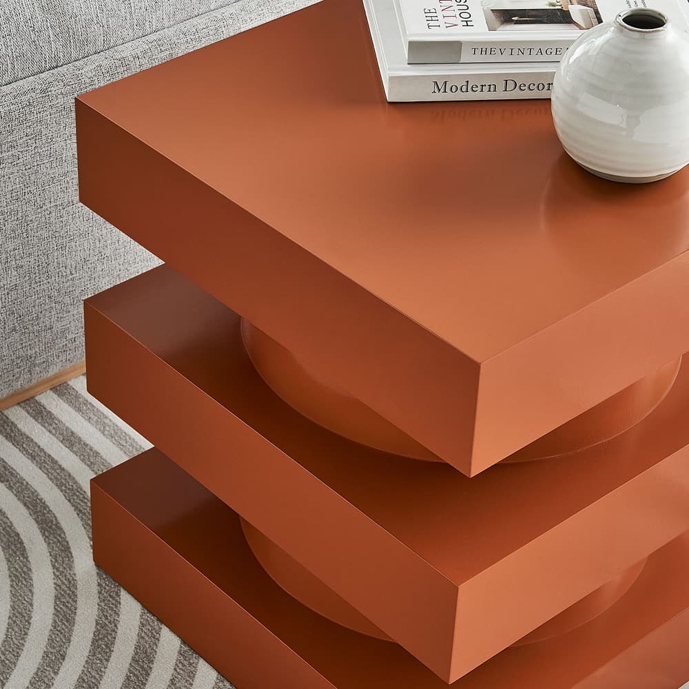 Perpetuate Totem End Table in Cayenne by Modway - Image 8