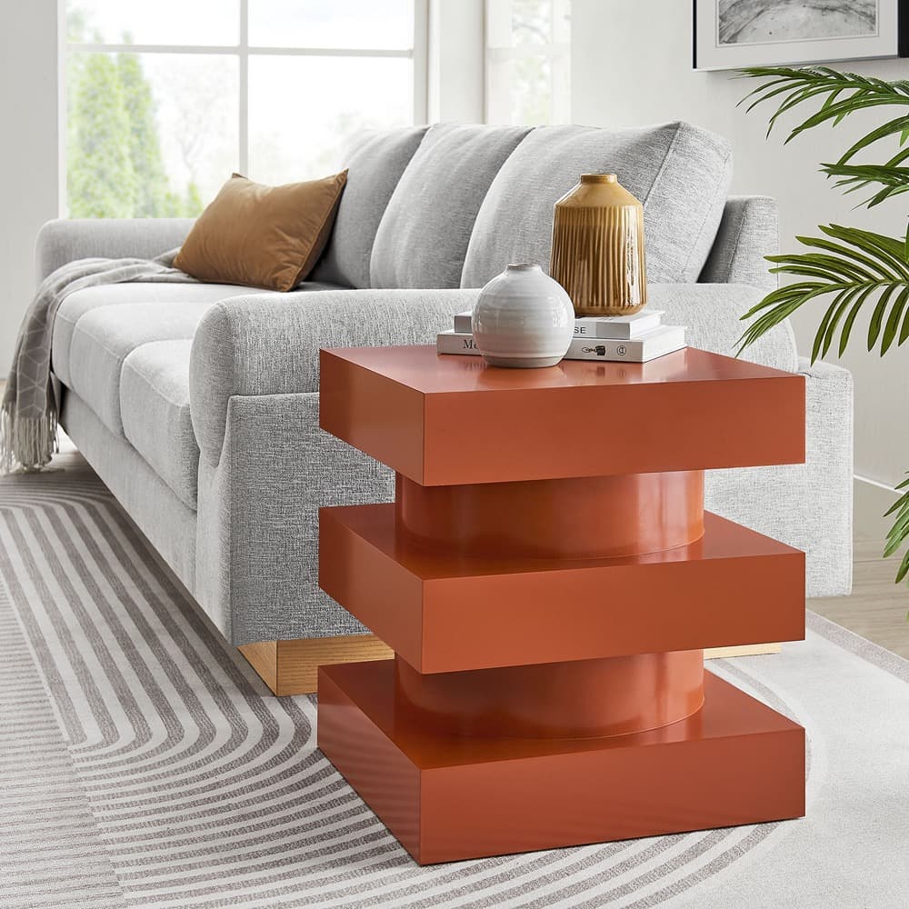 Perpetuate Totem End Table in Cayenne by Modway - Image 7