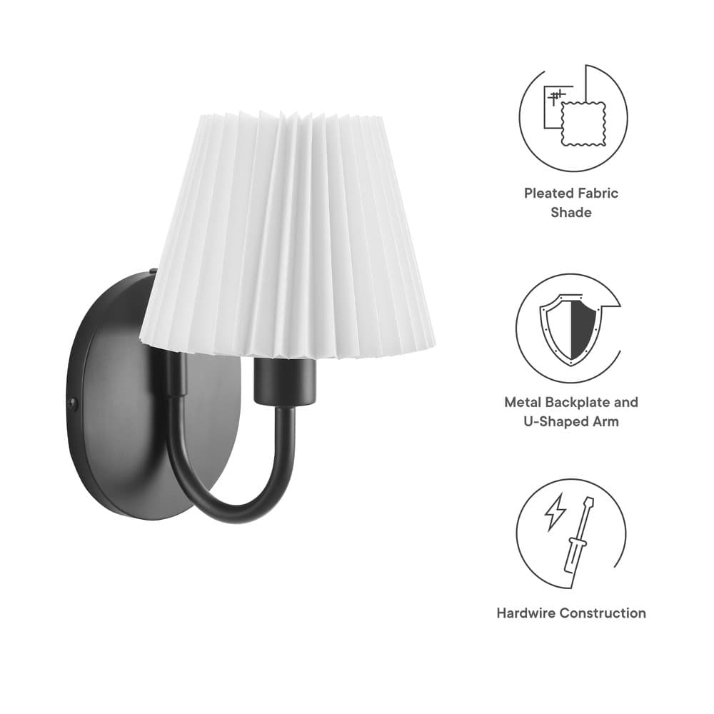 Wave Wall Sconce in Black by Modway - Image 3