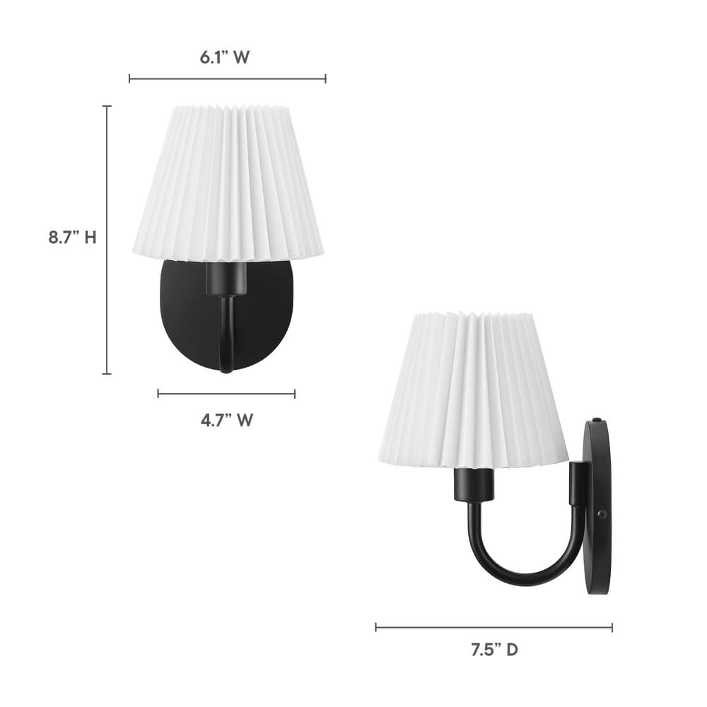 Wave Wall Sconce in Black by Modway - Image 2